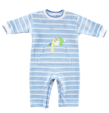 light blue stripe longall with middle pocket and snowman