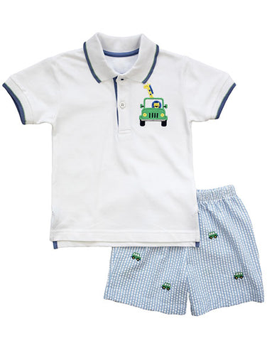 safari themed shirt and shorts for boy